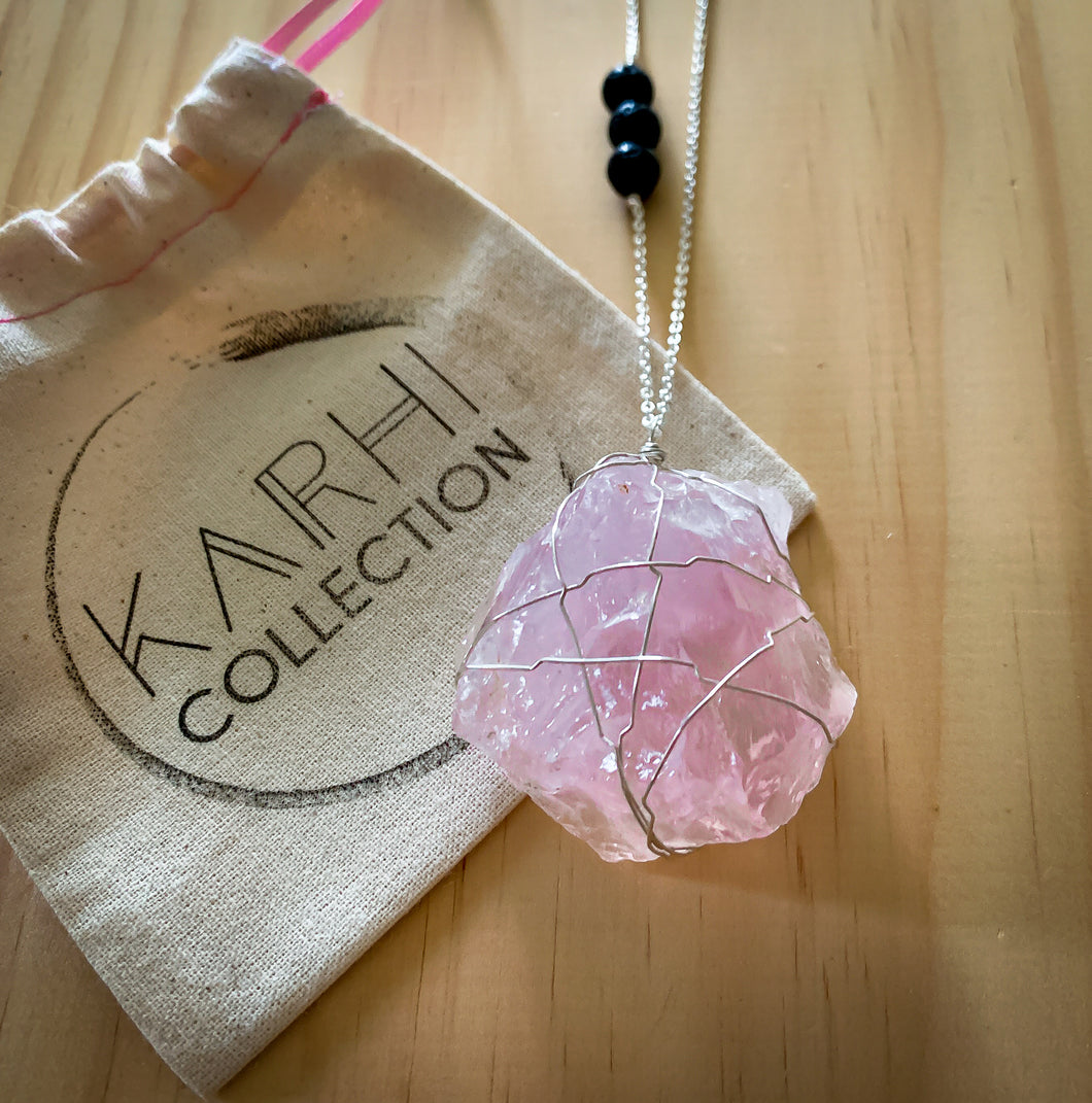 March Crystal Goddess Box | LOVE - Rose Quartz Sterling Silver Necklace