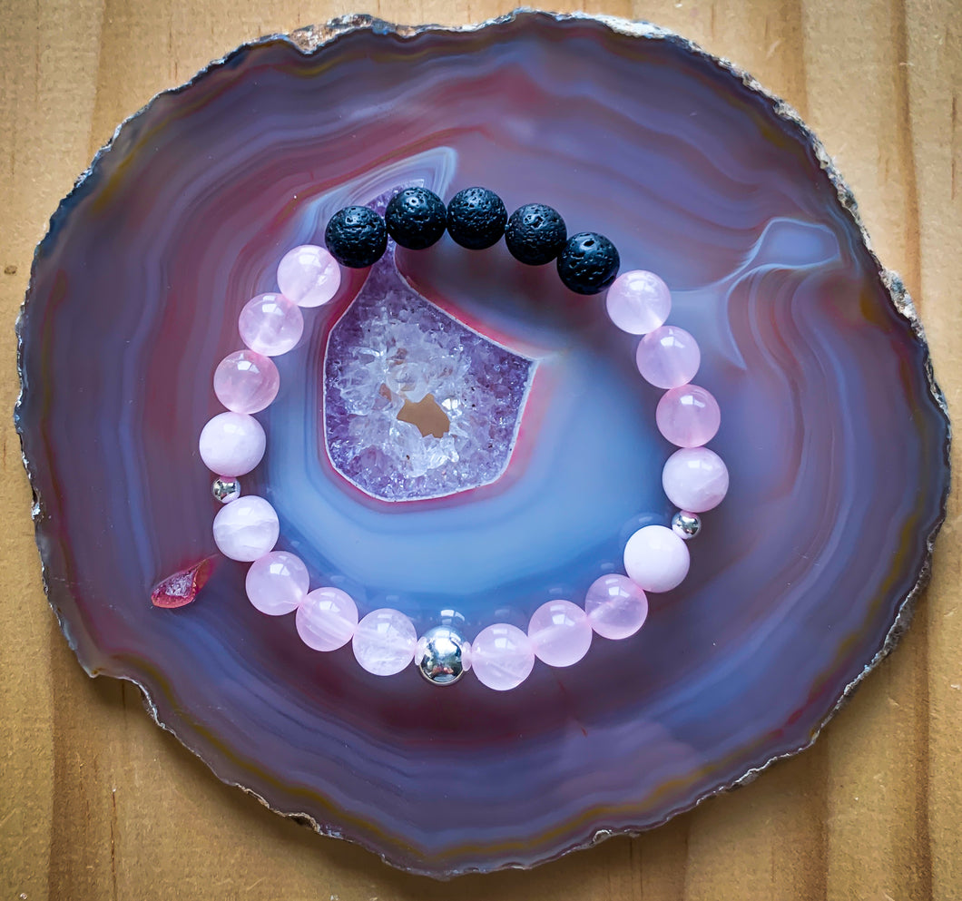 March Crystal Goddess Box | LOVE - Rose Quartz & Kunzite Bracelet