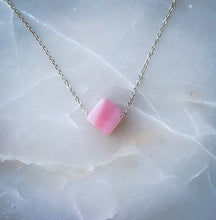 Pink Opal Sterling Silver Aromatherapy Diffuser Necklace