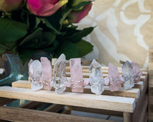 Hand Crafted Rose Quartz & Clear Quartz Crystal Crown